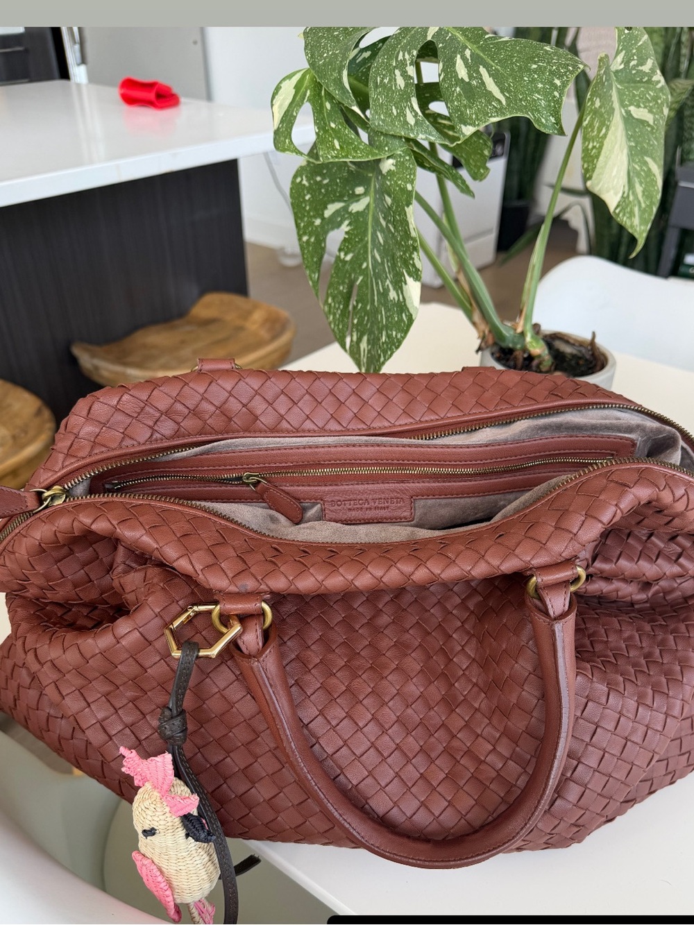 Bottega Veneta Brown Intrecciato Woven Tote